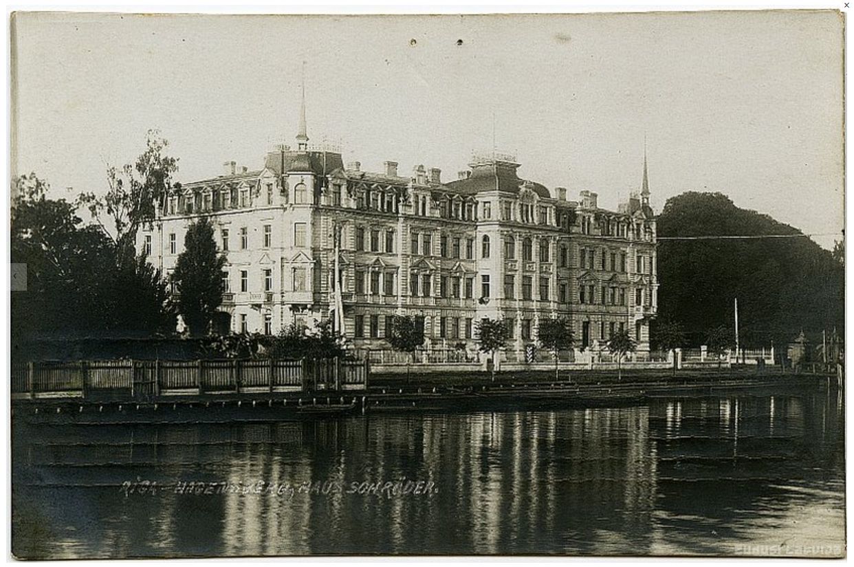Историческая открытка с домом на ул. Безделигу 12 в начале 20 века. Взято с zudusilatvija.lv.